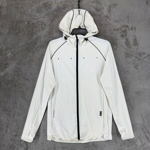 ASRV Tetra-Lite White Hooded Training Jacket Mens XS Full Zip Windbreaker